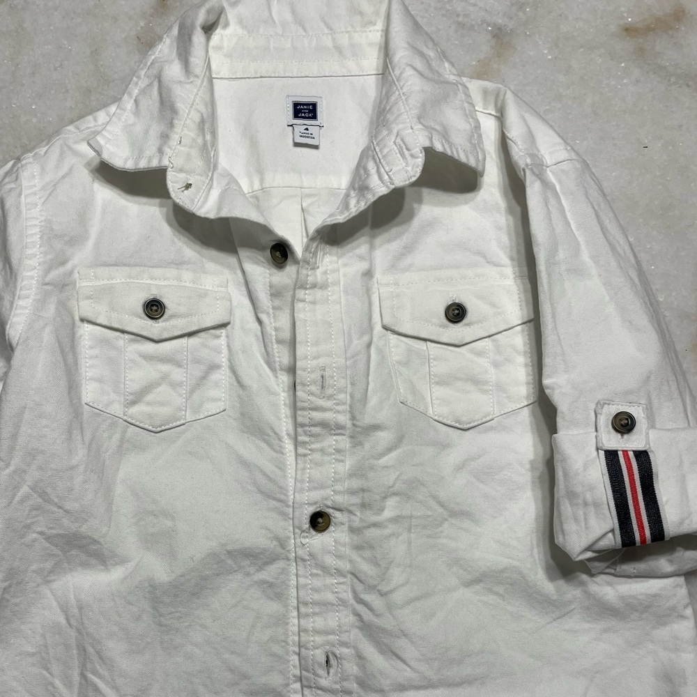 Janie and jack White Button Down Shirt